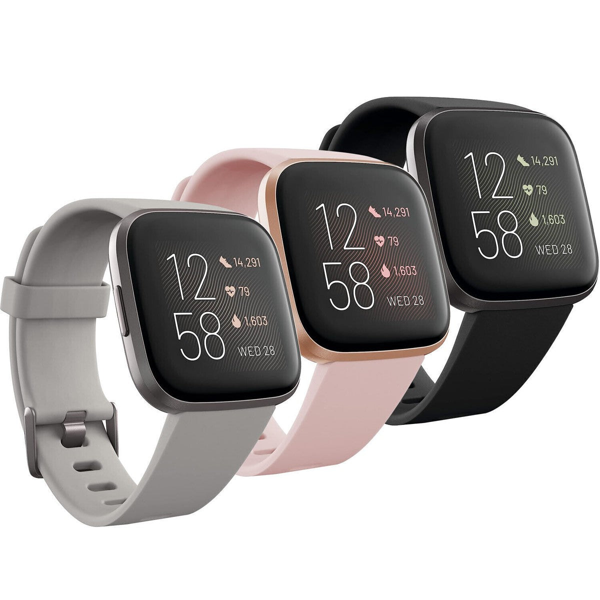 NEW Fitbit Versa 2 Smartwatch – Premium Health & Fitness Tracker (Water-Resistant, Lightweight, S+L Bands, 3-Month Premium Trial)
