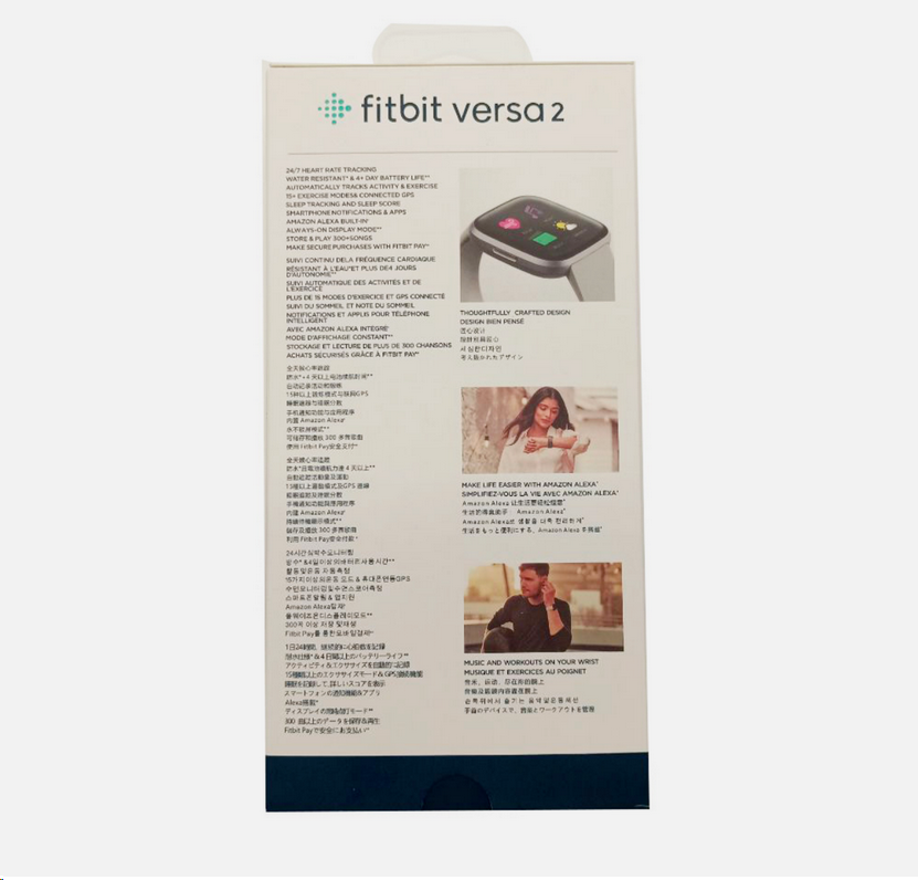 NEW Fitbit Versa 2 Smartwatch – Premium Health & Fitness Tracker (Water-Resistant, Lightweight, S+L Bands, 3-Month Premium Trial)