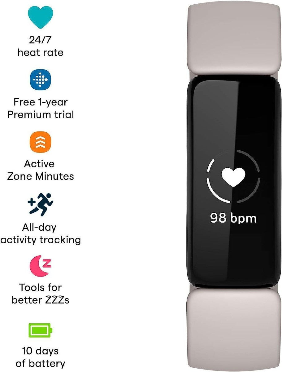 Brand New Fitbit Inspire 2 – Smart Health & Fitness Tracker | Heart Rate + Steps + Sleep Monitor | Lunar White | Fast Shipping